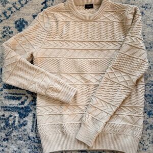 J. Crew Men's Sweater in Cream Knit